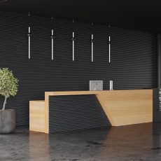 Ribbon-Design Black Slate in einer Lobby