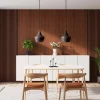 WS Antique Oak and Ribbon-Design Antique Oak with Black RecoSilent in dining room