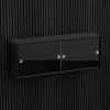 Brace wall cabinet Black Diamond Ash 1200 mm four sliding glass doors with Black Diamond Ash acoustic panels