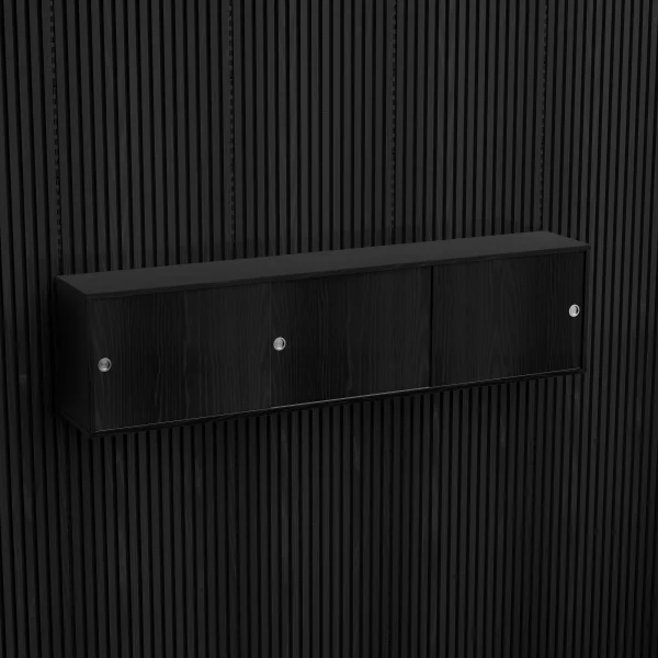 Brace wall cabinet Black Diamond Ash 1800 mm three sliding doors with Black Diamond Ash acoustic panels